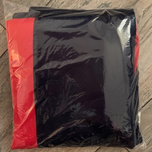 NWT FILA PERFORMANCE BASIA 7/8 COLORBLOCK LEGGINGS PEACOAT WHITE/CHINESE RED XS - Picture 7 of 7